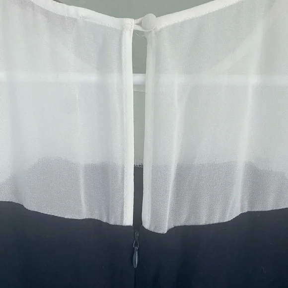 Loft Navy dress with sheer top A line size 4 - Picture 3 of 6